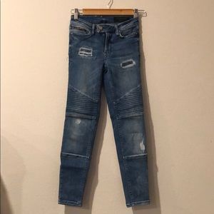 All Saints Moto Cropped Jeans - 24